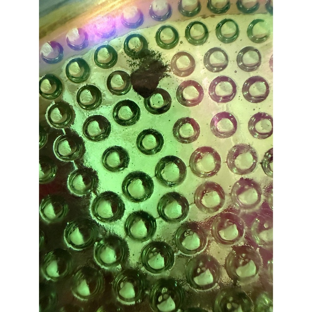 Vintage Indiana Glass Deviled Egg Plate Carnival Hobnail Lime Green 11" 1960s - Picture 16 of 16